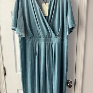 JessaKae Blue Velvet Midi Dress